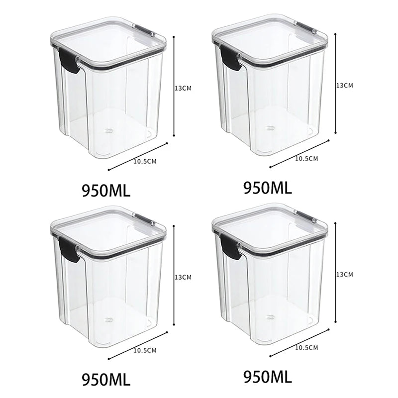 5Pcs Sets Sealed Jar Food Storage Box Transparent Plastic Kitchen Organizer Multigrain Tank Stackable Dried Sealed Storage Jars